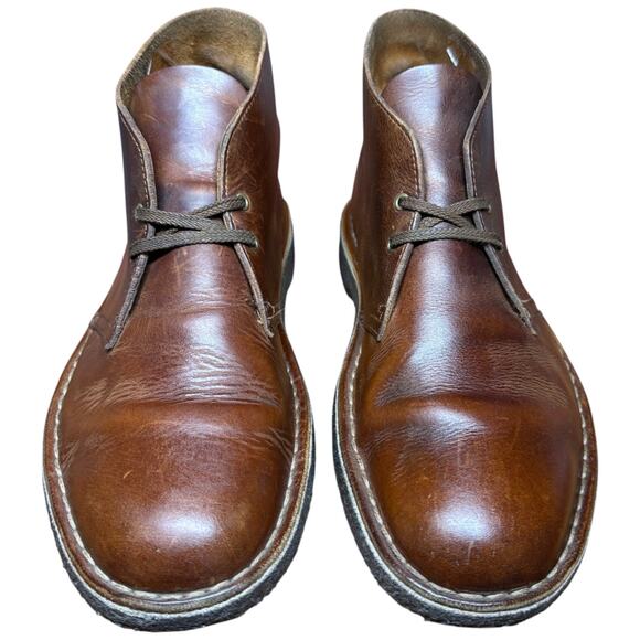 CLARKS The Original Desert Boot Me Size 9 M Brown Leather Chukka Crepe Outsole - Picture 3 of 11